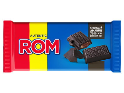 ROM-μαύρη σοκολάτα 70% κακάο με κρέμα ρούμι-88gr