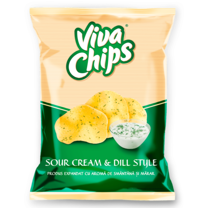 VIVA Chips-με γεύση κρέμα γάλακτος και άνηθο-100gr