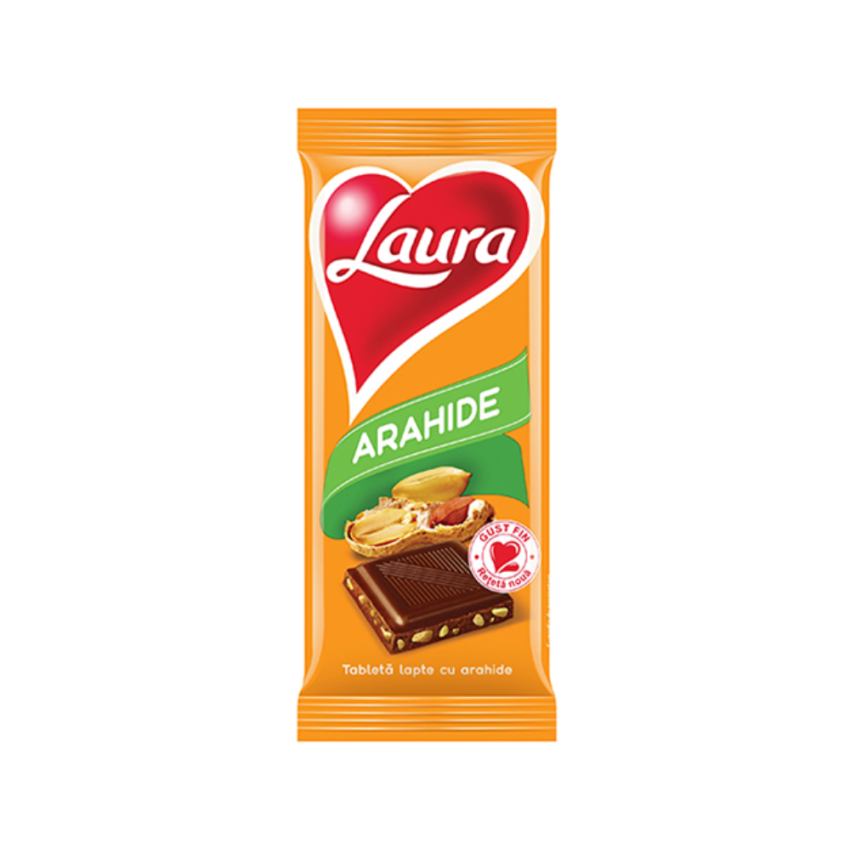 laura-tableta-lapte-cu-arahide-85g Laura-Tableta Lapte cu Arahide-85g - Image 1