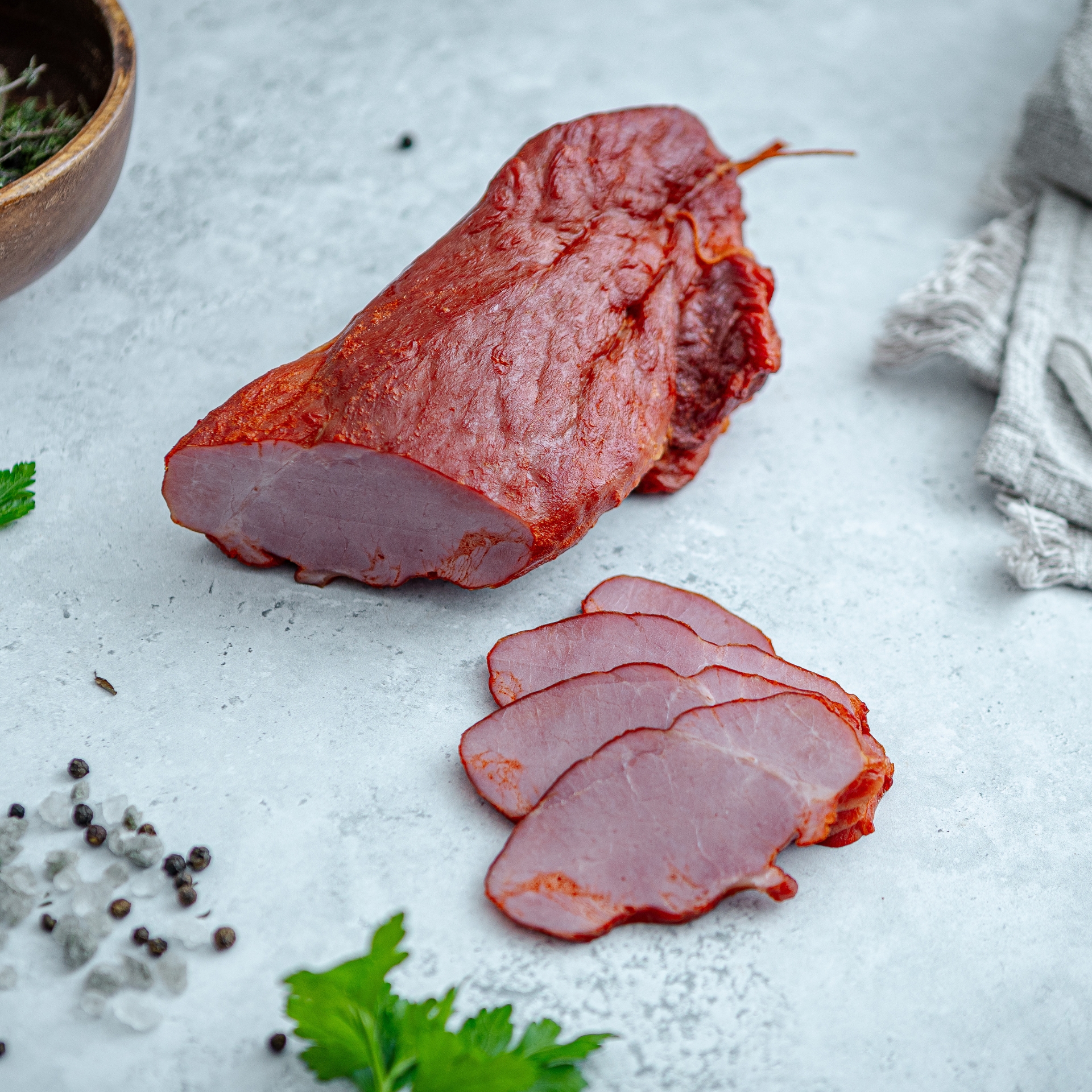 pstrama de porc Policalita-Pastrama Porc-Pret kg/Buc≈300g - Image 1
