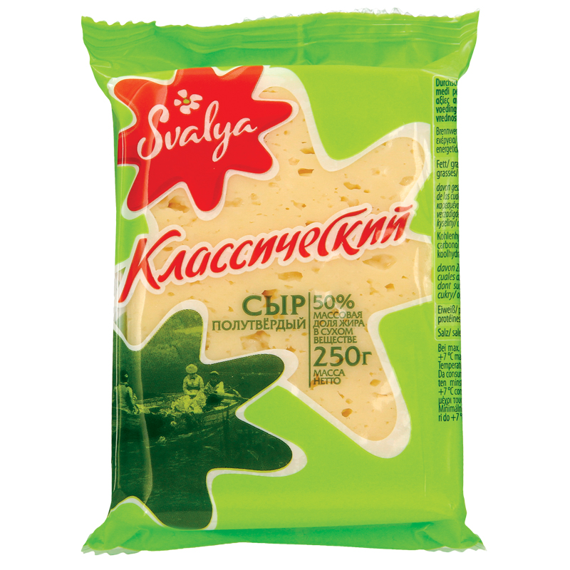 tiri SVALIA-ΤΥΡΙ ΗΜΙΣΚΛ.50% 250ΓΡ KLASSICHESKII-СЫР ПОЛУТВЁРДЫЙ 50% 250 ГР КЛАССИЧЕСКИЙ - Image 1