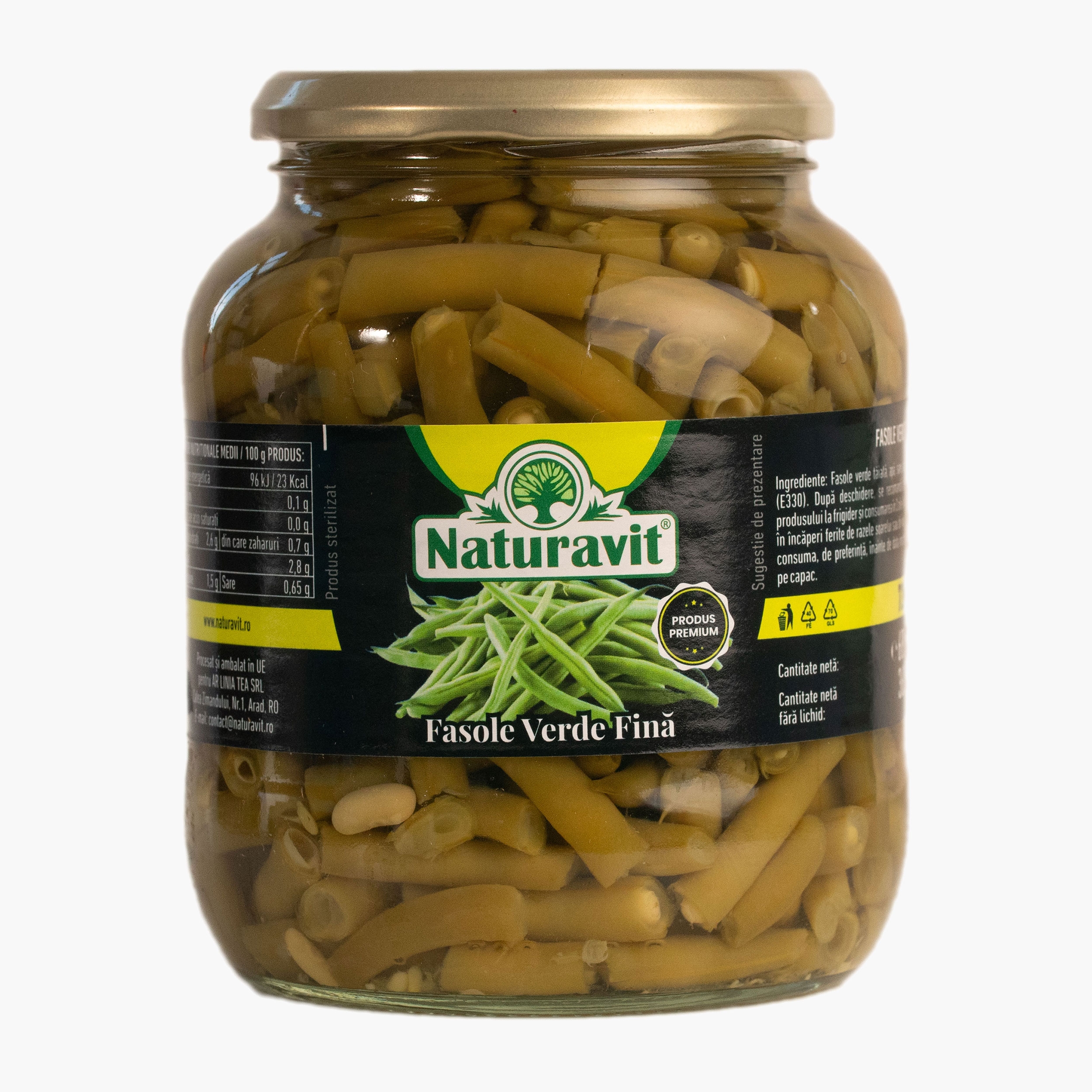 naturavit fasole NATURAVIT-Fasole VerdeFina-720g - Image 1